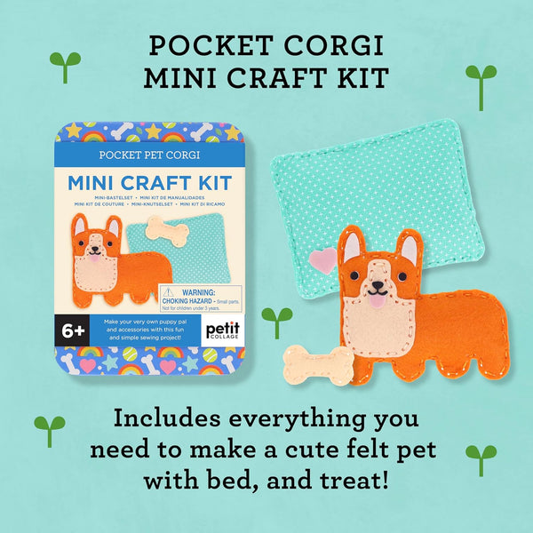 Petit Collage: Mini Craft Kit: Pocket Pet Corgi Dog