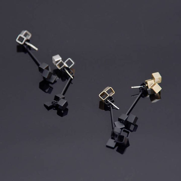 Pursuits: Pixel Ear Jackets - Silver Black