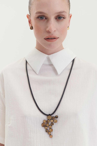 Iskin Sisters - Abstraction Pendant Necklace - Gold
