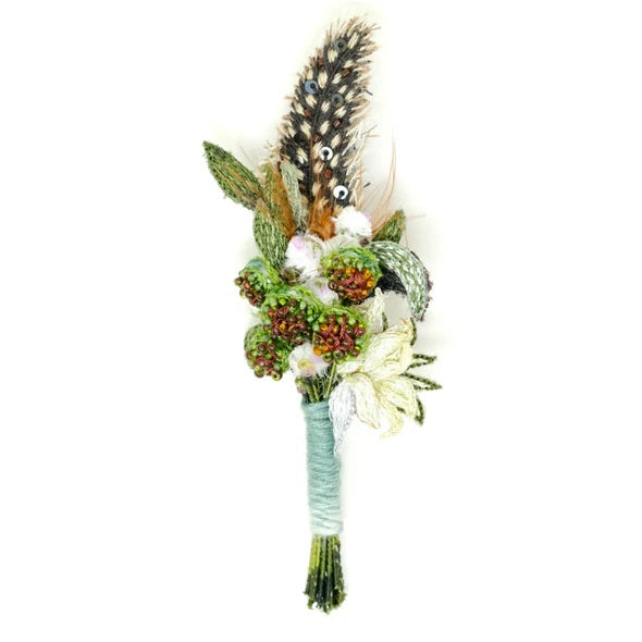 Brooch: Spotted Feather Boutonniere