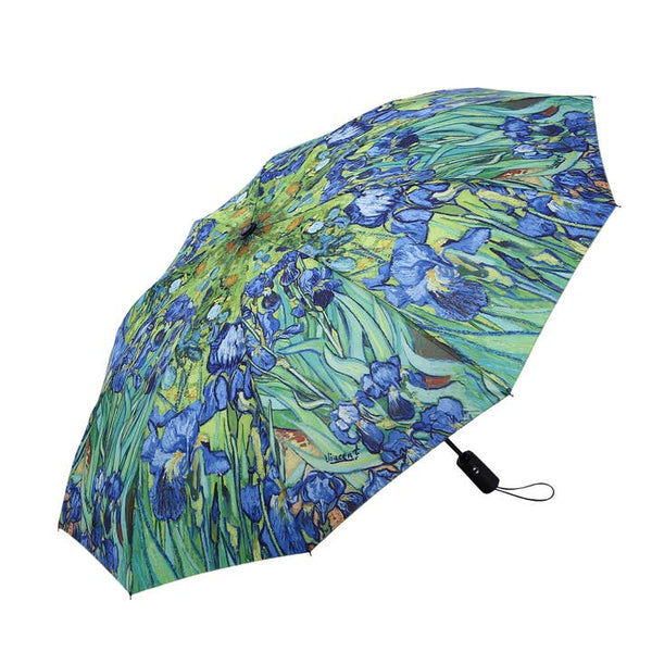 Van Gogh "Irises" Folding Travel Umbrella