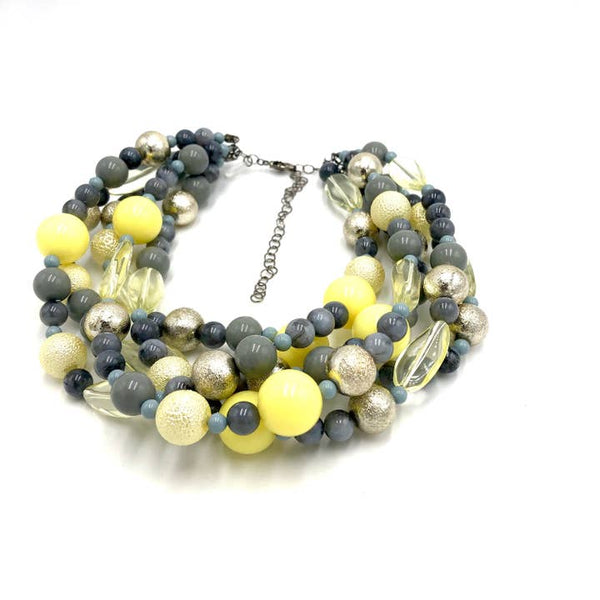 Grey & Lemon Sylvie Statement Necklace