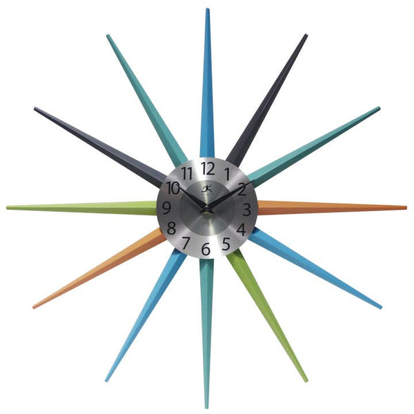 Modern Starburst Multi-Color Wall Clock 20.5 Inch