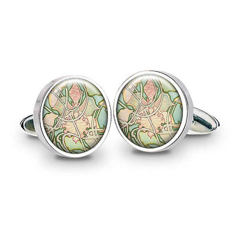 Mucha Wallpaper Cufflinks