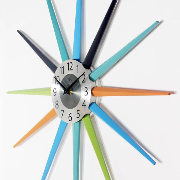 Modern Starburst Multi-Color Wall Clock 20.5 Inch