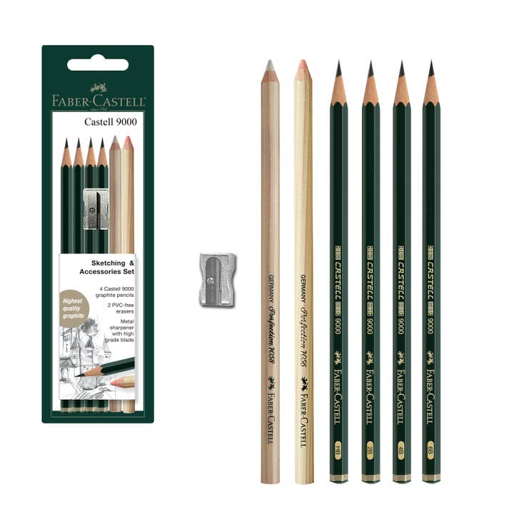 Castell 9000 Graphite Pencils, Sketching & Accessories Set