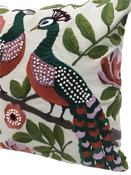 Pillow: Peacocks Duo