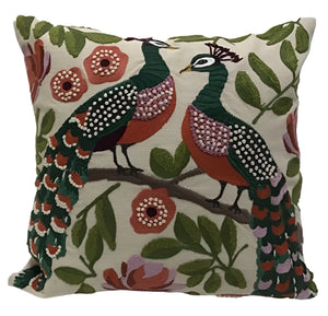 Pillow: Peacocks Duo