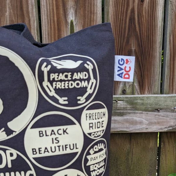 Power Button Tote Bag - Black Canvas
