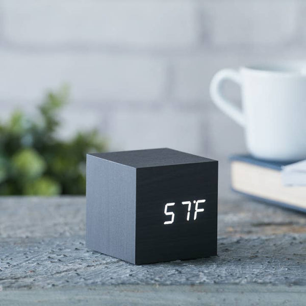 Cube Click Alarm Clock - Black