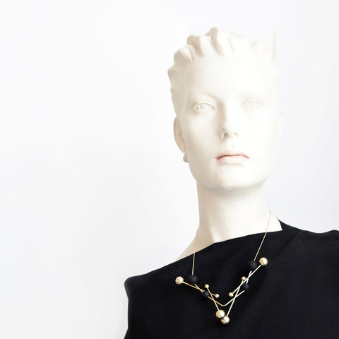 Vera Necklace - Gold/Black