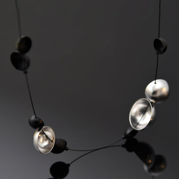 Opus Necklace - Black Silver