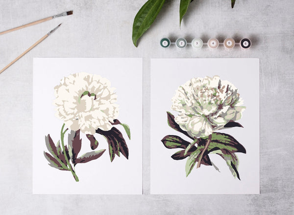 Paint-By-Numbers Kit - Peony Blossoms