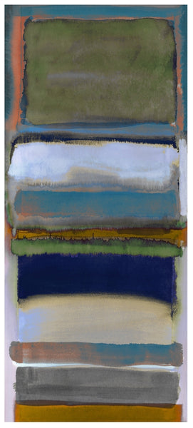 Travel Wrap/Scarf in Silk/Wool Blend - Blue Multi