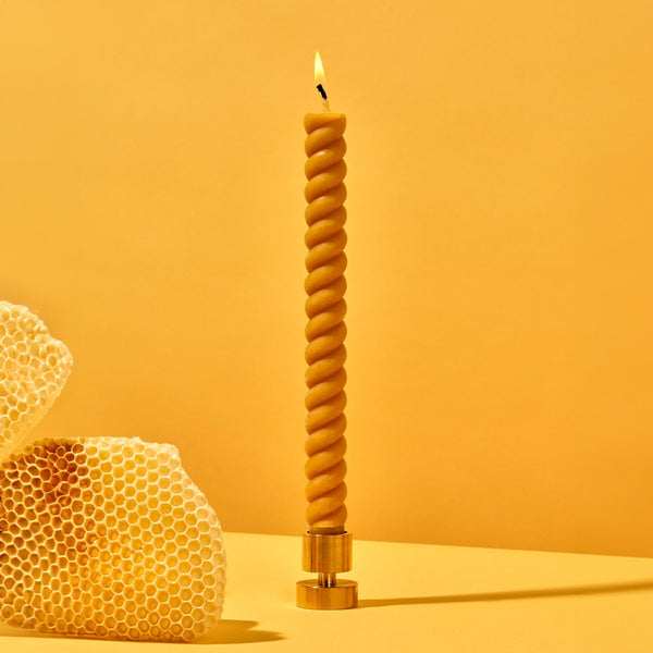 Solid Brass Candle Holder - 1.6" Tall & Fits Standard Tapers