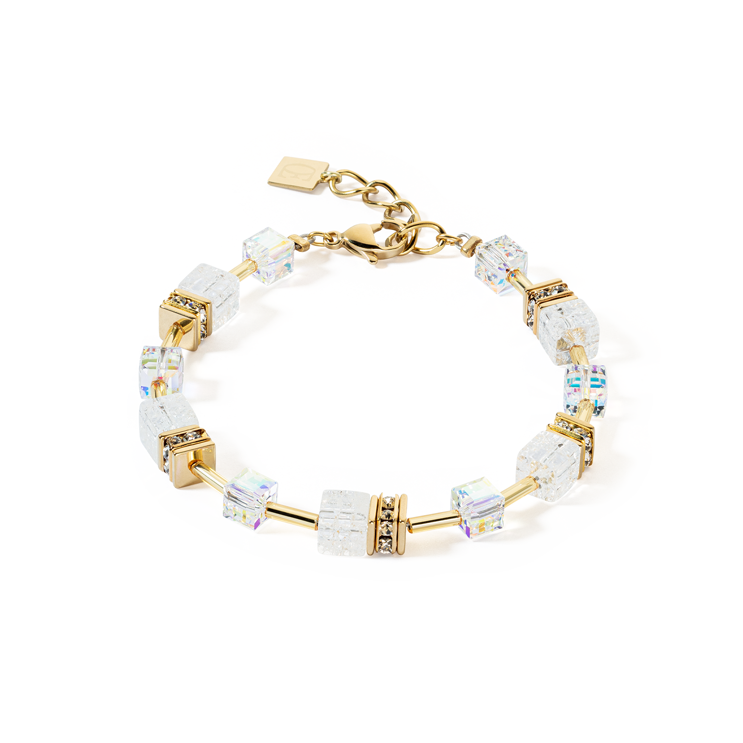 GeoCUBE® Iconic Nature Bracelet Gold White