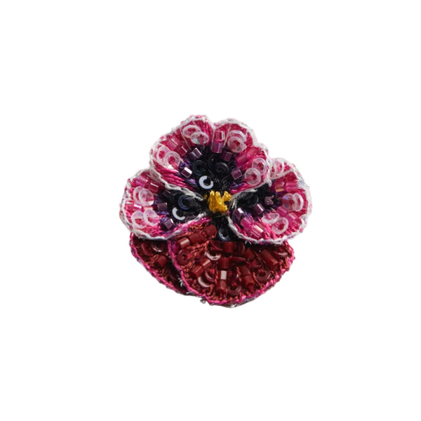 Brooch: Rose Pansy Button