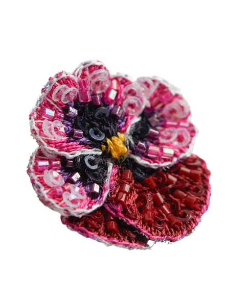 Brooch: Rose Pansy Button