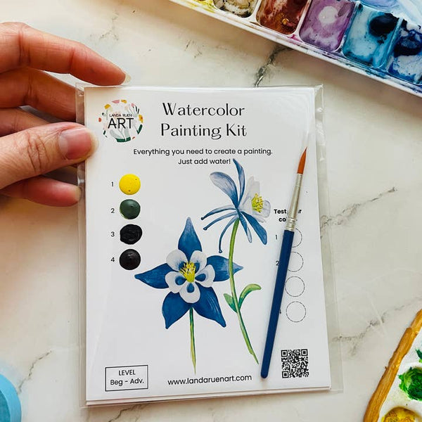 Watercolor Kit: Columbine Flower
