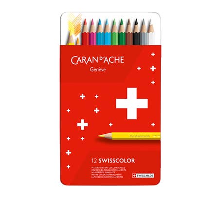 Permanent Pencils Swisscolor in Metal Box - Set of 12