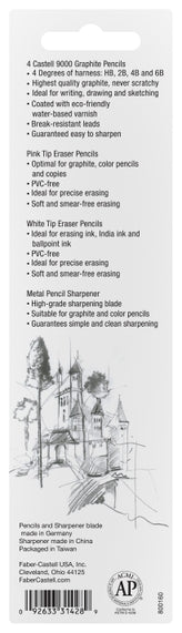 Castell 9000 Graphite Pencils, Sketching & Accessories Set