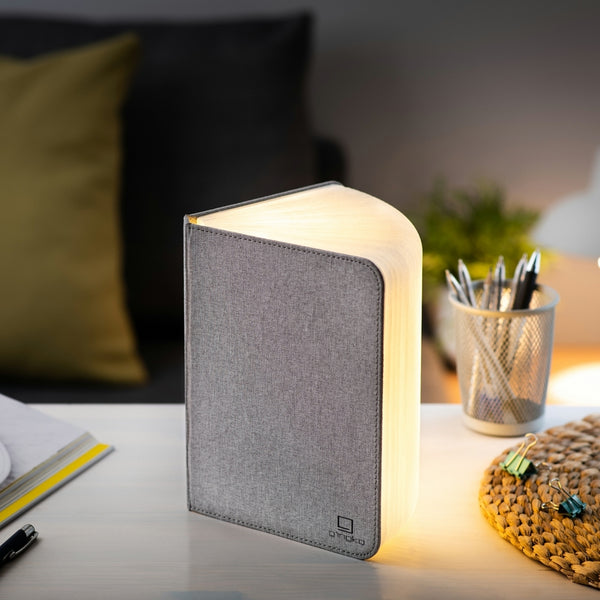 Linen Fabric Smart Book Light - Large - Urban Gray