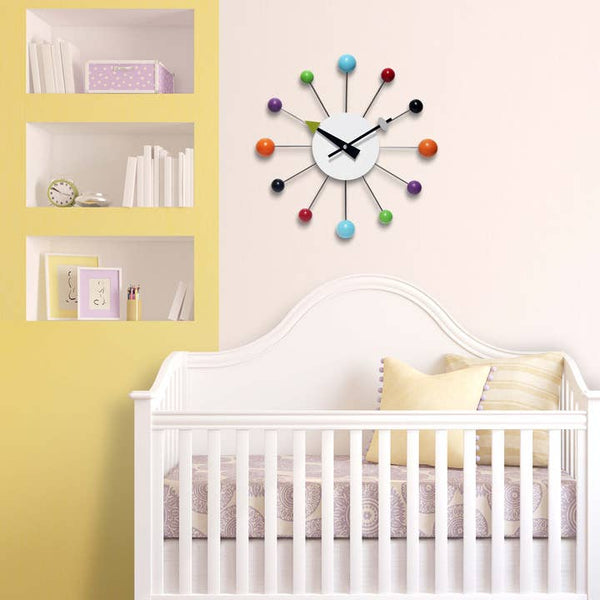 Orb Spoke Multi-Color Indoor Wall Clock 15 Inch