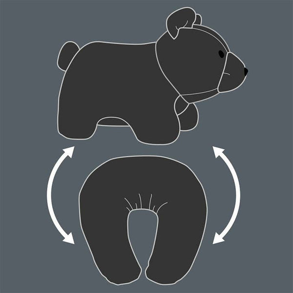 Zip and Flip Bear Head Rest - Black