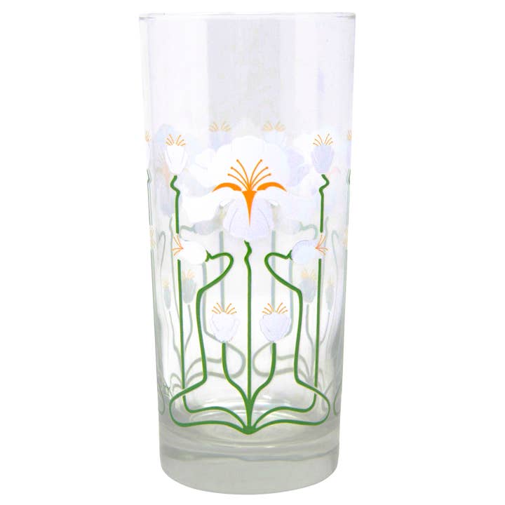 White Iris Collins Glass