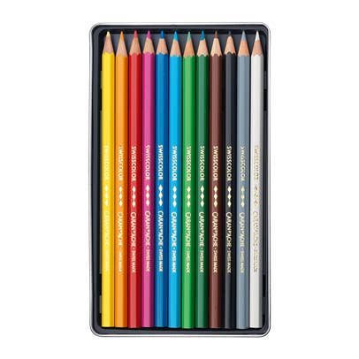Permanent Pencils Swisscolor in Metal Box - Set of 12