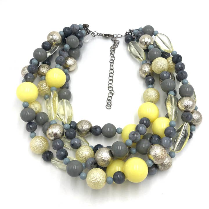 Grey & Lemon Sylvie Statement Necklace
