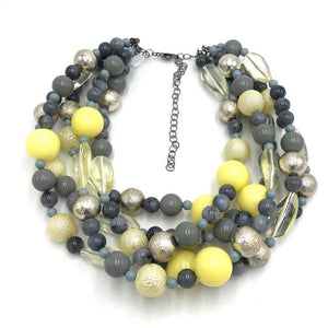 Grey & Lemon Sylvie Statement Necklace