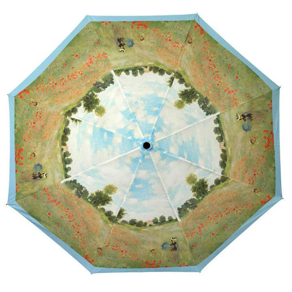 Monet "Poppy Fields" Folding Travel Umbrella