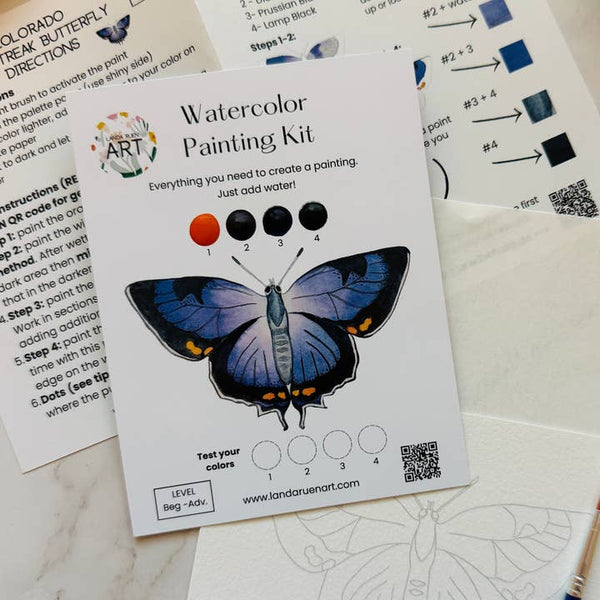 Watercolor Kit: Colorado Hairstreak Butterfly