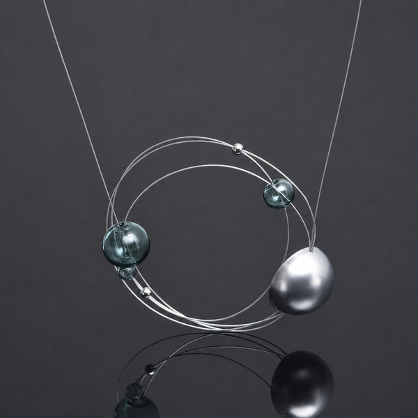 Circa Necklace - Silver/Aqua