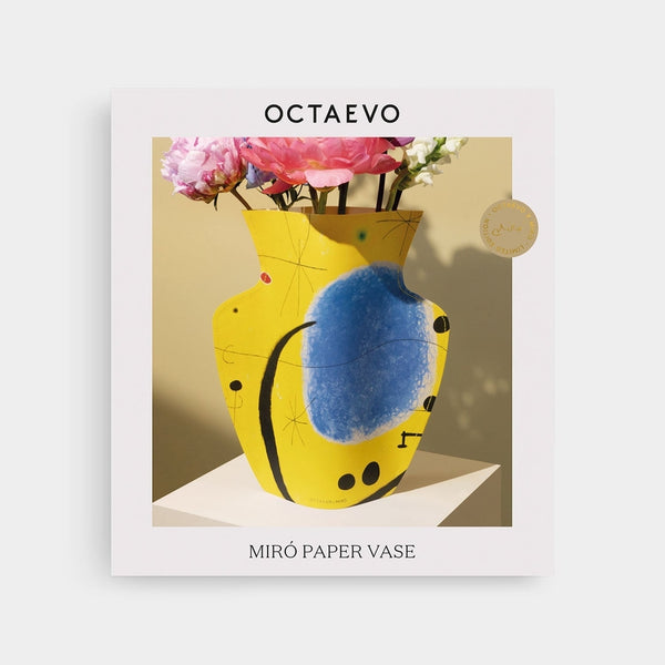 Joan Miró Paper Vase - Yellow, Flower Vase & Card Set