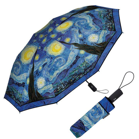 Van Gogh "Starry Night" Folding Travel Umbrella