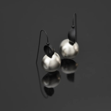 Opus Earrings - Black Silver