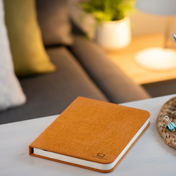 Linen Fabric Smart Book Light - Large - Harmony Orange