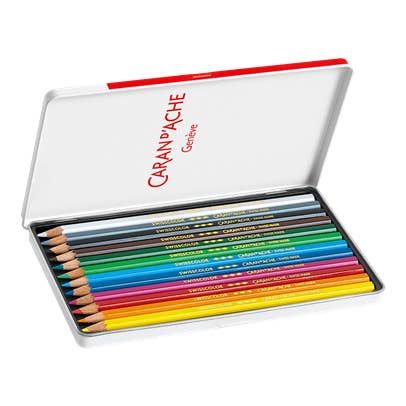 Permanent Pencils Swisscolor in Metal Box - Set of 12