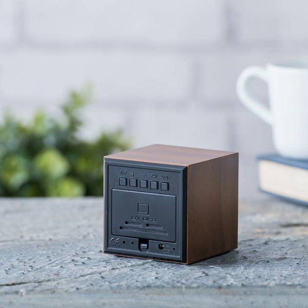 Cube Click Alarm Clock - Walnut