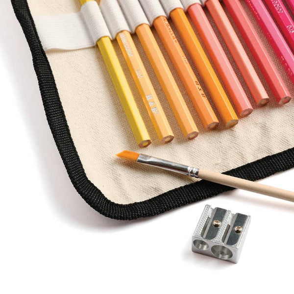 Elseware: Watercolor Pencils - 36 Colors with Eco-Friendly Canvas Wrap