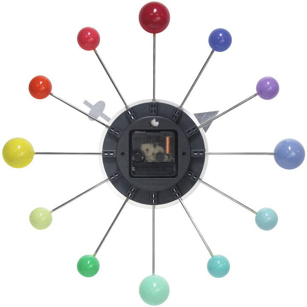Orb Spoke Rainbow Indoor Wall Clock 15 Inch