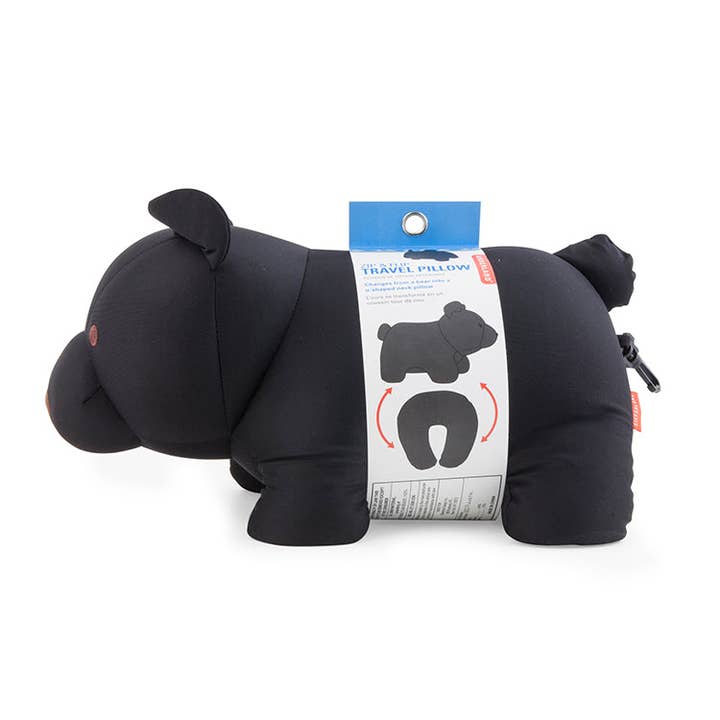 Zip and Flip Bear Head Rest - Black