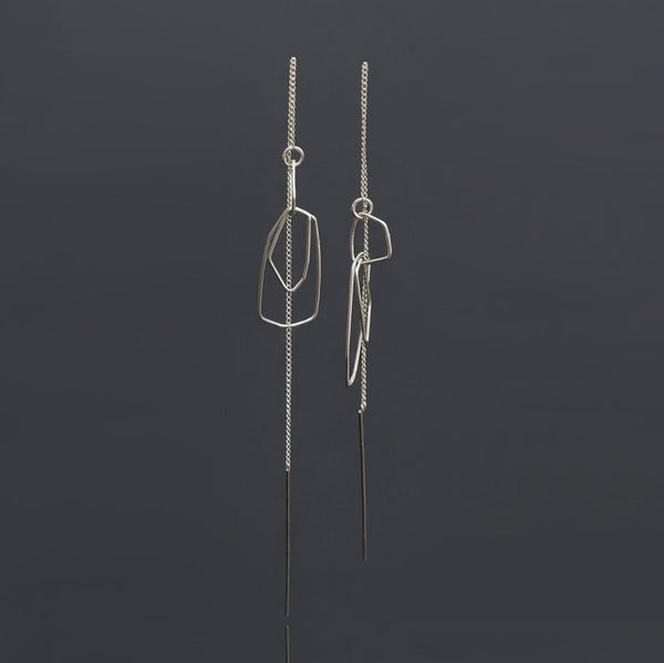 Elva Threader Earrings - Satin Gold