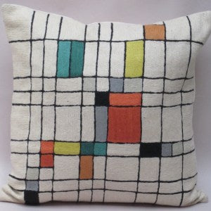 Delaunay Inspired Mod Blocks Pillow