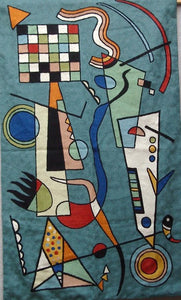 Wall Hanging: Kandinsky Inspired Jazz Blue - 3x5