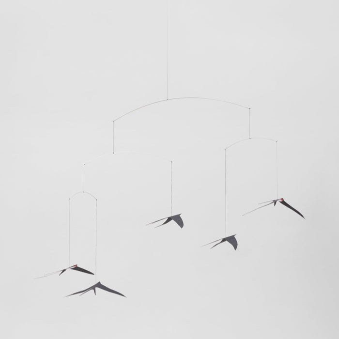 Five Flying Swallows Hanging Mobile