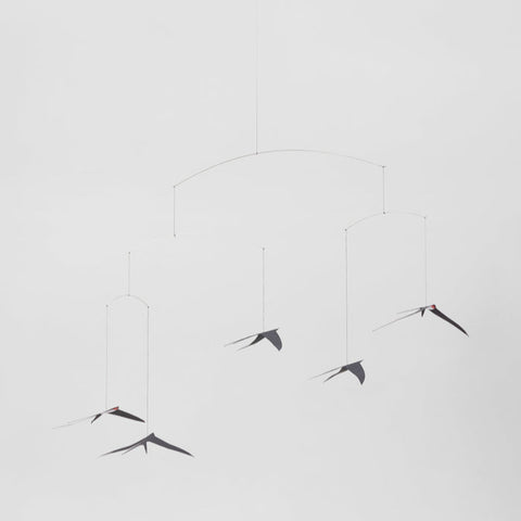 Five Flying Swallows Hanging Mobile