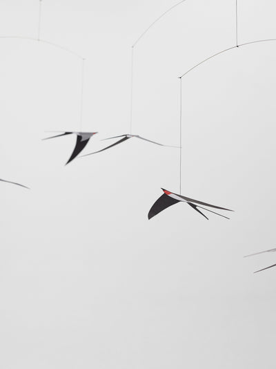 Five Flying Swallows Hanging Mobile